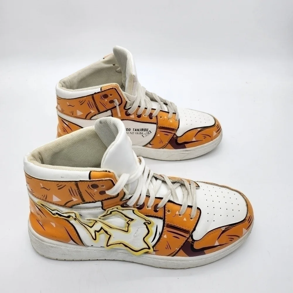 Zenitsu Lightning Sneakers Custom Demon Slayer Anime Fashion Shoes Size 9